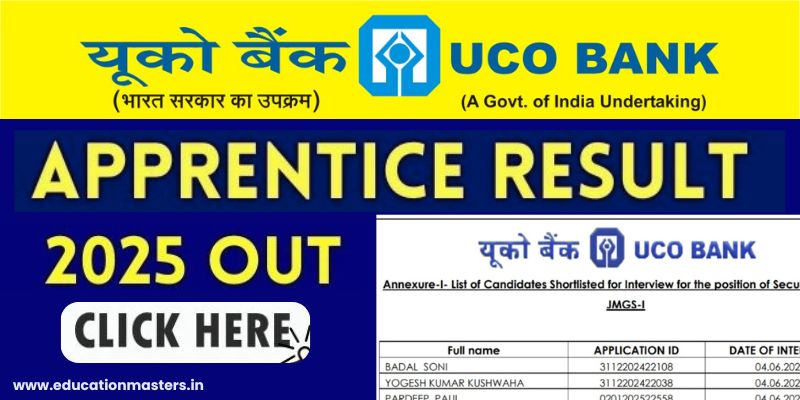 UCO Bank Apprentices Result 2025
